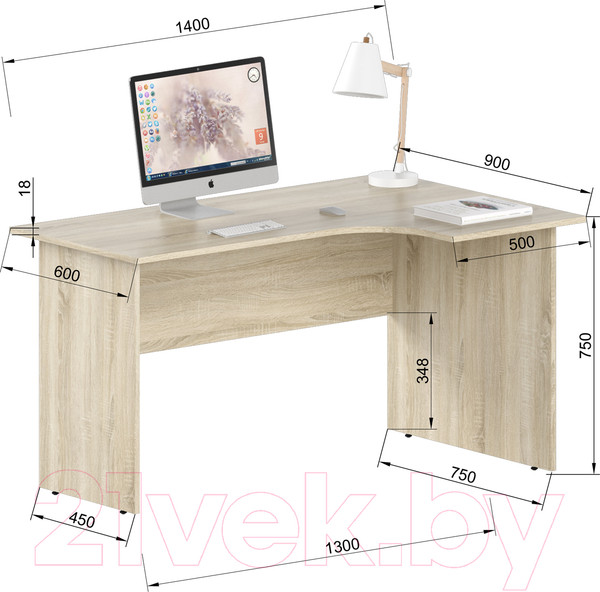 Изображение товара Письменный стол Славянская столица С-1-14П (дуб сонома)