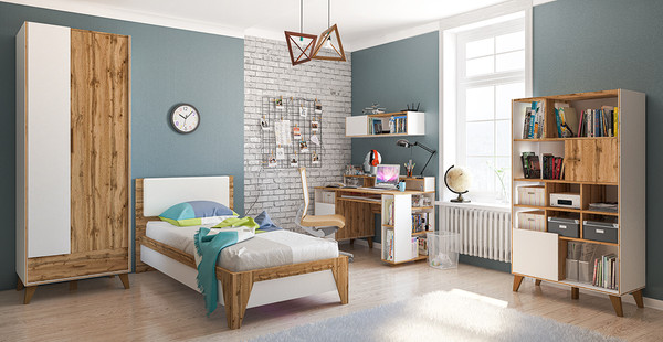 Изображение товара Шкаф Мебель-Неман Сканди МН-036-35 (дуб вотан/белый)