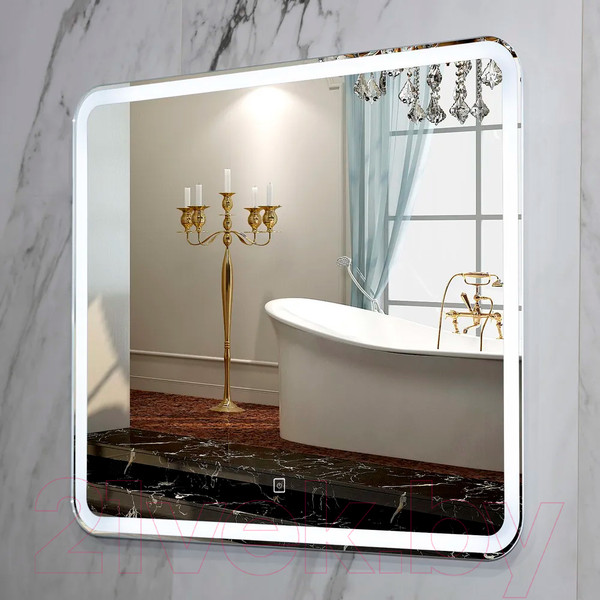 Изображение товара Зеркало Пекам Marta 1 80x80 / marta1-80x80s (с подсветкой и сенсором на прикосновение)