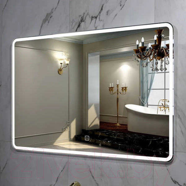 Изображение товара Зеркало Пекам Marta 1 100x80 / marta1-100x80s (с подсветкой и сенсором на прикосновение)