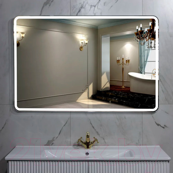 Изображение товара Зеркало Пекам Marta 1 100x80 / marta1-100x80d (с подсветкой и сенсором на взмах руки)