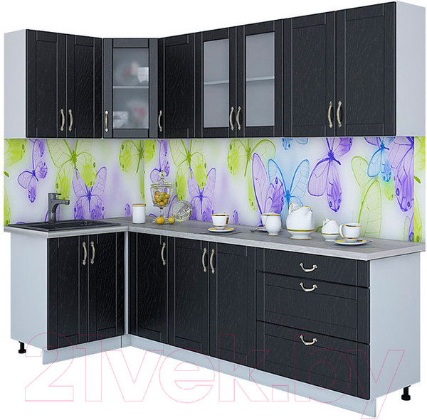 Изображение товара Кухонный гарнитур Интерлиния Мила Крафт 1.2x2.5 (дуб английский)