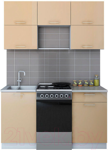 Изображение товара Кухонный гарнитур Интерлиния Мила Gloss 50-15 (капучино)