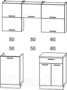 Изображение товара Кухонный гарнитур Интерлиния Мила Gloss 50-16 (белый/красный)