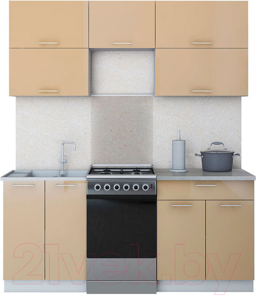 Изображение товара Кухонный гарнитур Интерлиния Мила Gloss 50-18 (капучино)