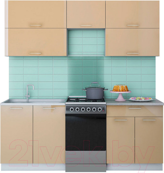 Изображение товара Кухонный гарнитур Интерлиния Мила Gloss 50-20 (капучино)