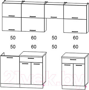 Изображение товара Кухонный гарнитур Интерлиния Мила Gloss 50-22 (ваниль/асфальт)
