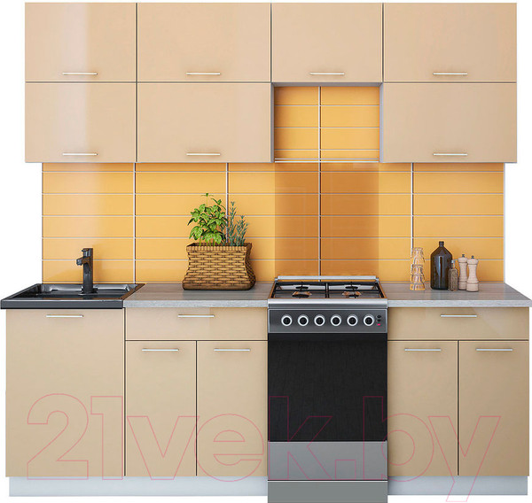 Изображение товара Кухонный гарнитур Интерлиния Мила Gloss 50-22 (капучино)