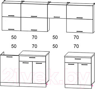 Изображение товара Кухонный гарнитур Интерлиния Мила Gloss 50-24 (белый/красный)