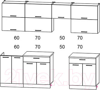 Изображение товара Кухонный гарнитур Интерлиния Мила Gloss 50-25 (ваниль/шоколад)