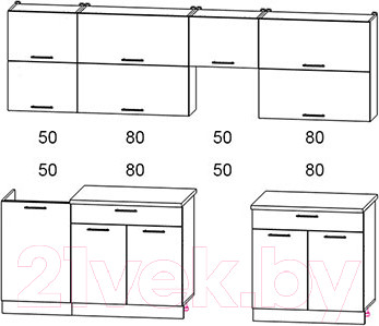 Изображение товара Кухонный гарнитур Интерлиния Мила Gloss 50-26 (ваниль/асфальт)