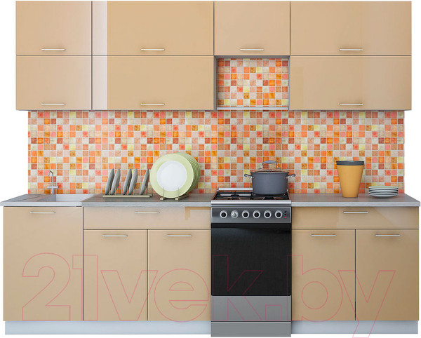 Изображение товара Кухонный гарнитур Интерлиния Мила Gloss 50-26 (капучино)