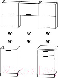 Изображение товара Кухонный гарнитур Интерлиния Мила Gloss 60-16 (белый/красный)
