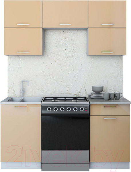 Изображение товара Кухонный гарнитур Интерлиния Мила Gloss 60-16 (капучино)