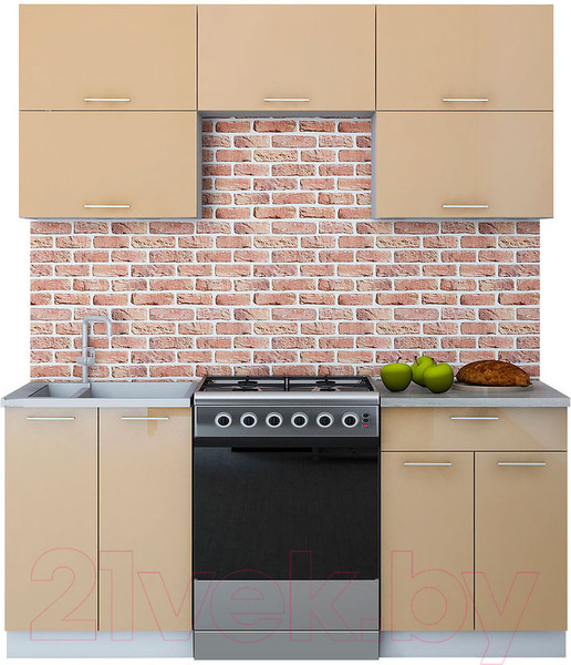 Изображение товара Кухонный гарнитур Интерлиния Мила Gloss 60-18 (капучино)