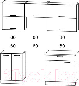 Изображение товара Кухонный гарнитур Интерлиния Мила Gloss 60-20 (белый/красный)
