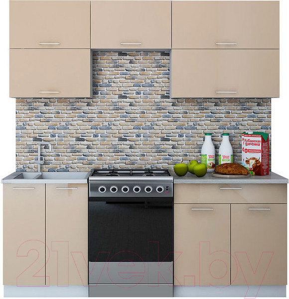 Изображение товара Кухонный гарнитур Интерлиния Мила Gloss 60-20 (капучино)