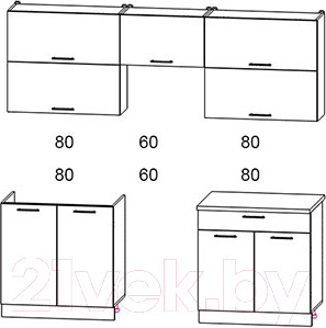 Изображение товара Кухонный гарнитур Интерлиния Мила Gloss 60-22 (ваниль/асфальт)