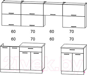 Изображение товара Кухонный гарнитур Интерлиния Мила Gloss 60-26 (бордовый/черный)