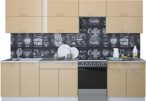 Изображение товара Кухонный гарнитур Интерлиния Мила Gloss 60-30 (капучино)