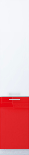 Изображение товара Шкаф-пенал кухонный Интерлиния Мила Gloss НШП-№2-2145 (белый/красный)