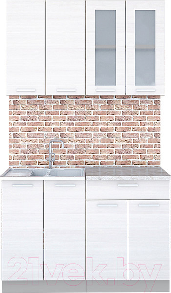 Изображение товара Кухонный гарнитур Интерлиния Мила 12 (вудлайн кремовый/опал светлый)