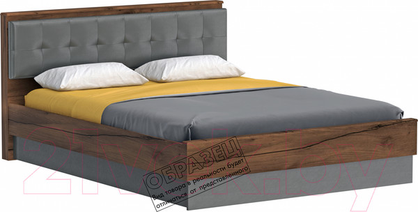 Изображение товара Каркас кровати Мебельград Глазго 140x200 (таксония/пегас грей/графит)