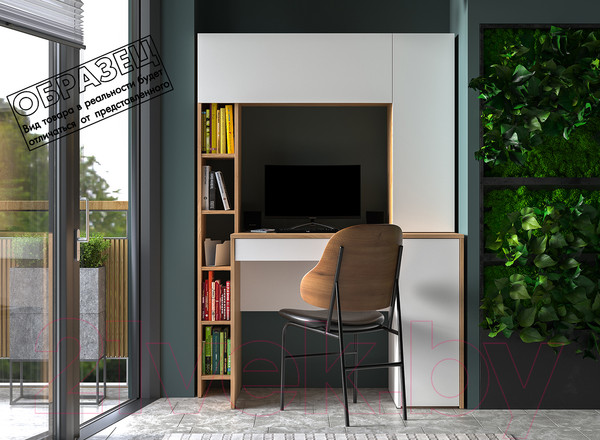 Изображение товара Компьютерный стол Mobi Комфорт 12.71 (дуб золотой craft/белая аляска)