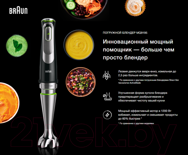 Изображение товара Блендер погружной Braun Multiquick 9 MQ9195XLI