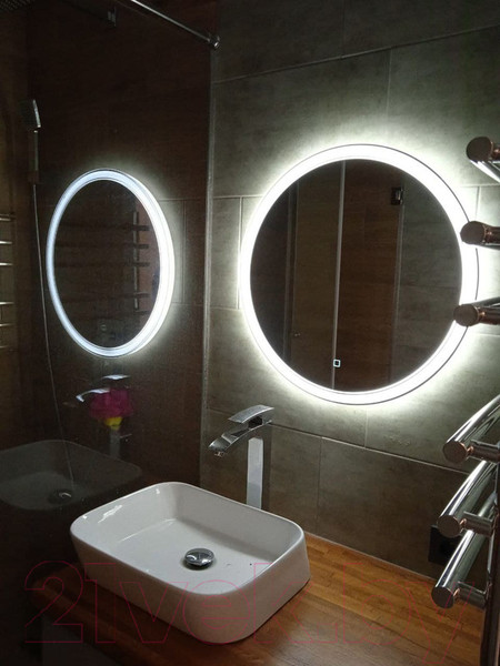 Изображение товара Зеркало Пекам Ring 2 80x80 / ring2-80x80s (с подсветкой и сенсором на прикосновение)