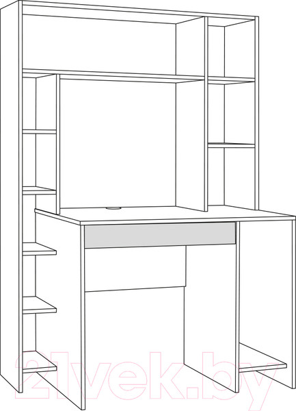 Изображение товара Компьютерный стол Mobi Комфорт 12.71 (дуб золотой craft/белая аляска)