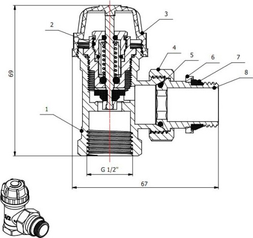 Изображение товара Вентильный кран AV Engineering 1/2" AVE298212