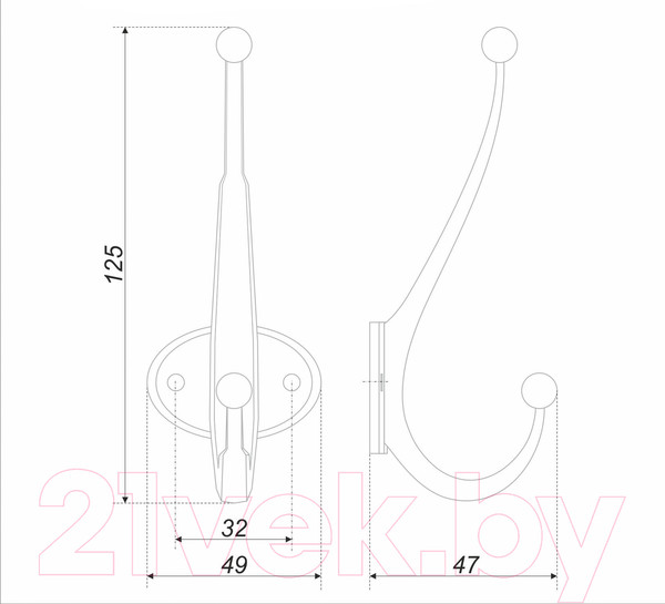 Изображение товара Крючок для одежды Boyard Senor K204.07BAZ.6