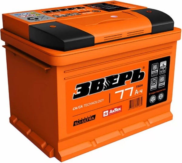 Изображение товара Автомобильный аккумулятор Зверь Евро R+ / 6СТ-77 (77 А/ч)