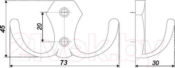 Изображение товара Крючок для одежды Boyard K203AB.2