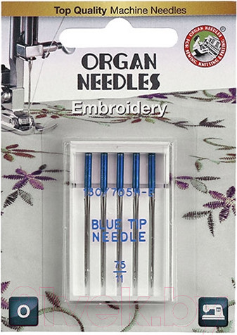 Изображение товара Набор игл для бытовой швейной машины Organ Tip 5/75 (вышивальные)