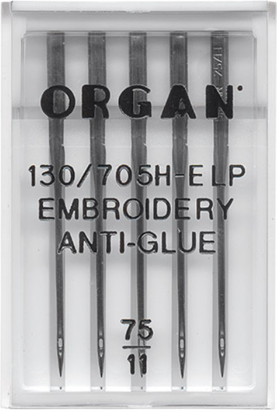 Изображение товара Набор игл для бытовой швейной машины Organ Anti-Glue 5/75 (вышивальные)