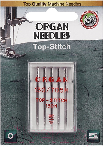 Изображение товара Набор игл для бытовой швейной машины Organ Top Stitch 5/80