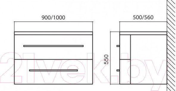 Изображение товара Тумба под умывальник BelBagno BB1000DCS2C/SO-BB1000ARL