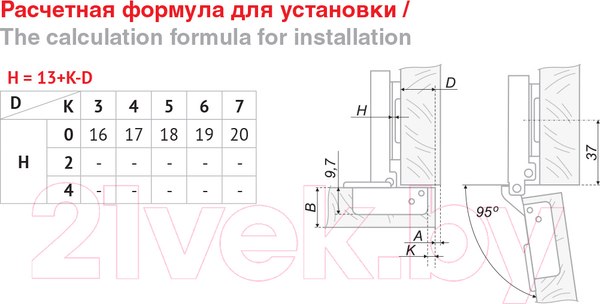 Изображение товара Петля мебельная Boyard H404B21/2210 (с доводчиком)