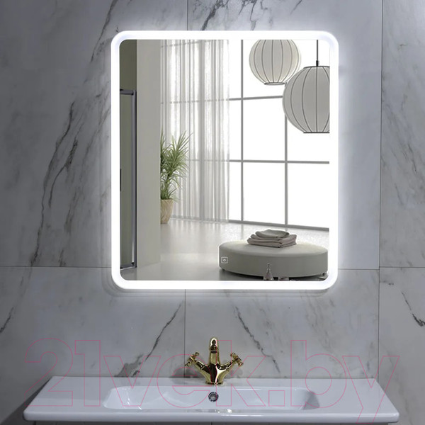 Изображение товара Зеркало Пекам Marta 50x60 / marta-50x60s (с подсветкой и сенсором на прикосновение)