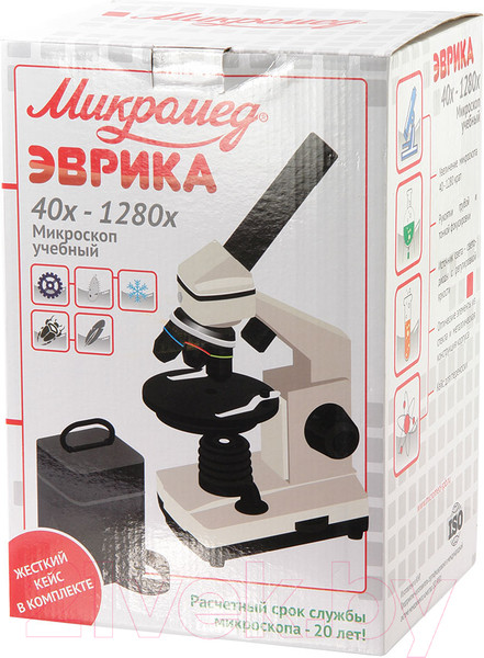 Изображение товара Микроскоп оптический Микромед Эврика 40х-1280х в кейсе / 22831
