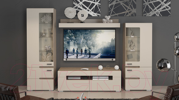 Изображение товара Полка ТриЯ Фьюжн ТД-260.03.21 (бежевый/дуб сонома трюфель)