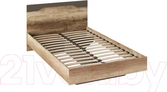 Изображение товара Полуторная кровать ТриЯ Пилигрим ТД-276.00.01 120x200 (дуб каньон светлый/серый)