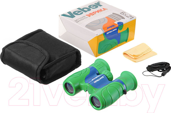 Изображение товара Бинокль Veber Эврика 6x21 G/B / 25520 (зеленый/синий)