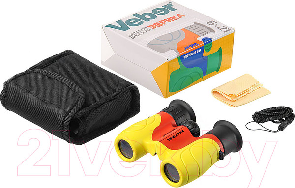 Изображение товара Бинокль Veber Эврика 6x21 Y/R / 25517 (желтый/красный)