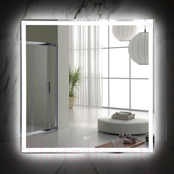 Изображение товара Зеркало Пекам Greta 80x80 / greta-80x80sp (с подсветкой, подогревом и сенсором на прикосновение)