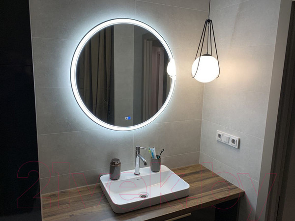 Изображение товара Зеркало Пекам Ring 2 80x80 / ring2-80x80sp (с подсветкой, подогревом и сенсором на прикосновение)