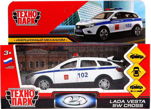 Изображение товара Автомобиль игрушечный Технопарк Lada Vesta SW Cross. Полиция / VESTACROSS-12POL-WH