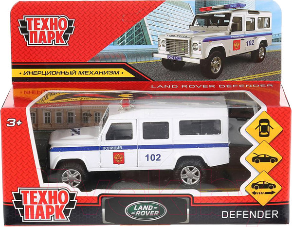Изображение товара Автомобиль игрушечный Технопарк Land Rover Defender. Полиция / DEFENDER-12POL-WH